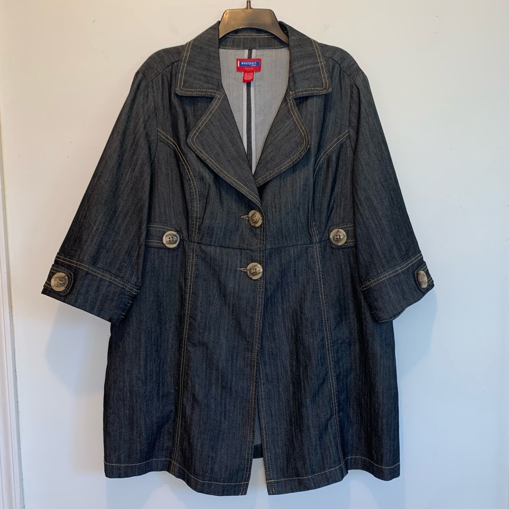 Westport Long Denim Jacket Dark Wash Women’s 18/20W Fall Wardrobe